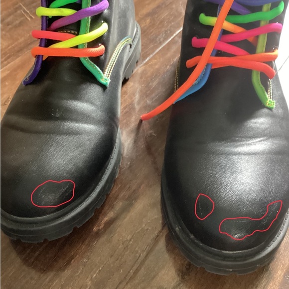Rainbow Lace Combat Boots Size 10 - Picture 7 of 7